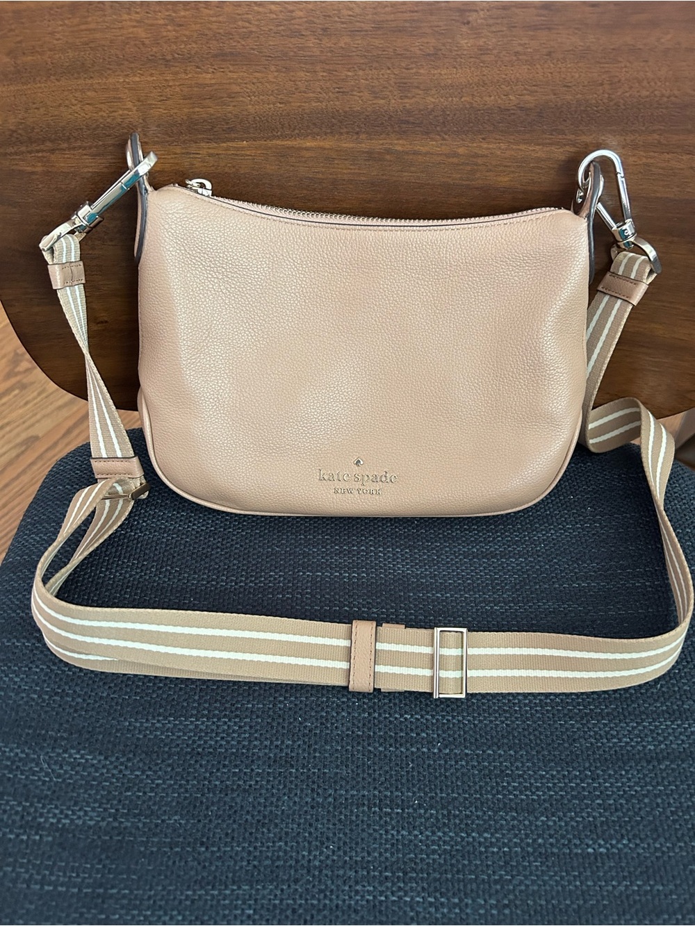 kate spade Crossbody in Light Beige with Striped Strap - Picture 2 of 9